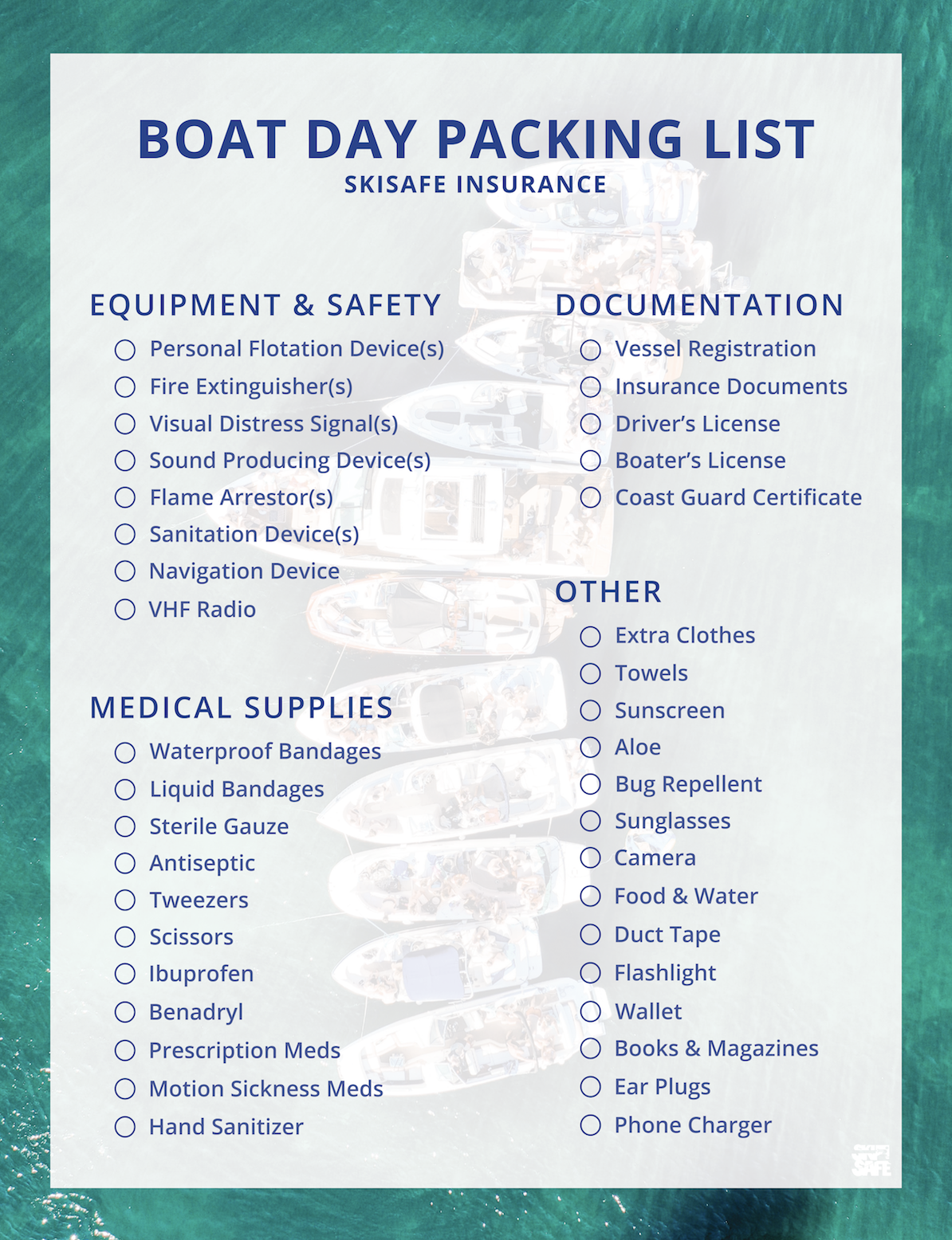 Boat Day Packing List SkiSafe